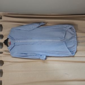 Blue zip up shirt/tunic